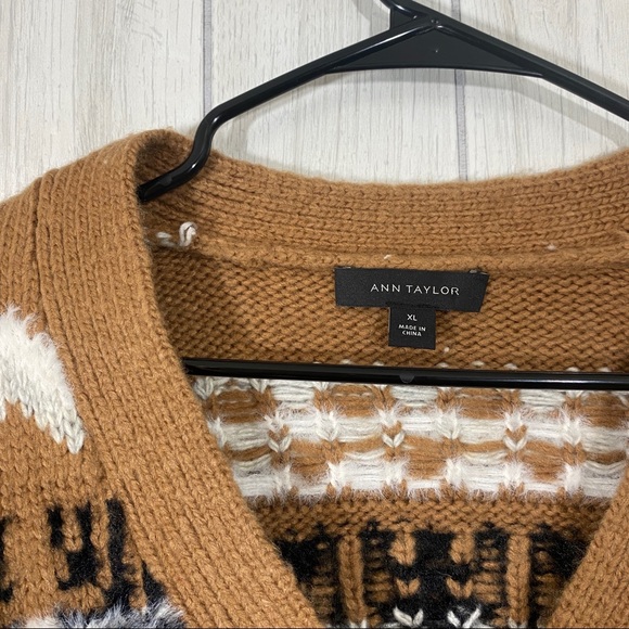 Ann Taylor Cropped Fair Isle Cardigan size XL - Picture 10 of 11